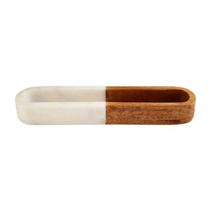 Marble And Wood Cracker Dish