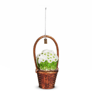 Raz Basket of Paperwhites Ornament