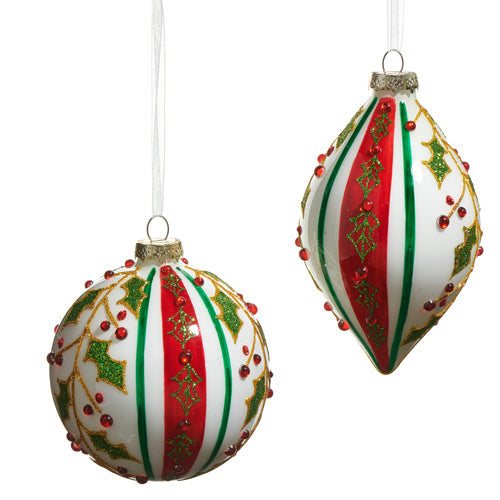 Holly Striped Ornament