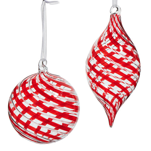 4" Red Swirl Ornament