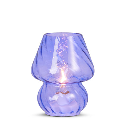 Lighted Purple Glass Lamp