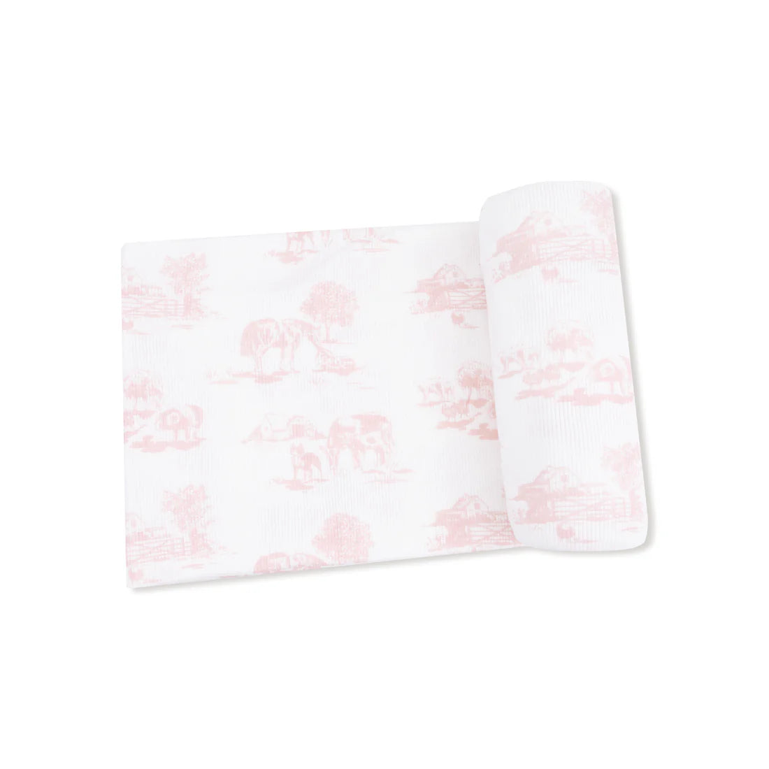 Farm Toile Pink Swaddle Blanket | Angel Dear