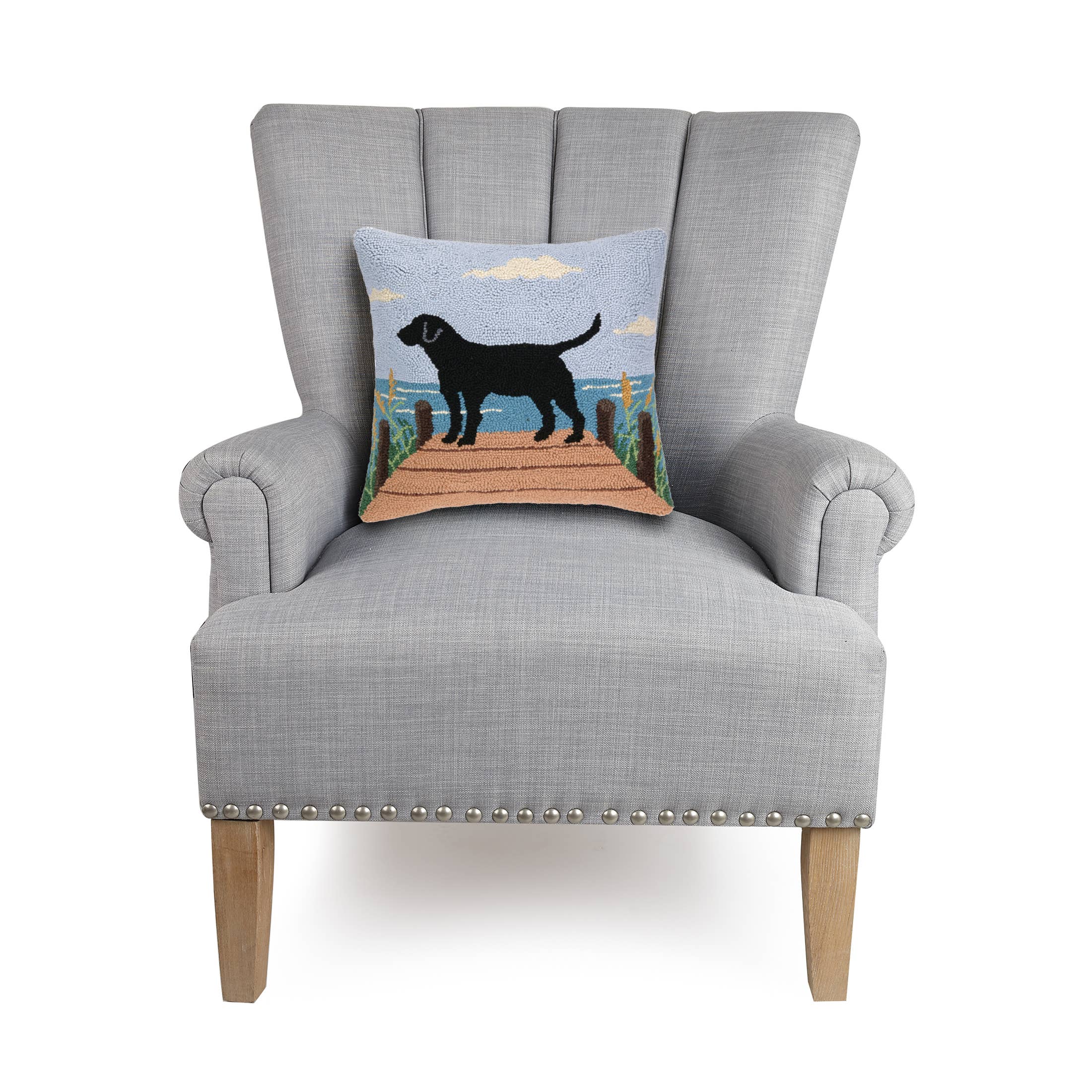 Lab On Dock Hook Pillow
