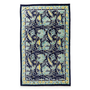 Plush Throw Blanket- Gemstone Paisley Aqua