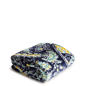 Plush Throw Blanket- Gemstone Paisley Aqua