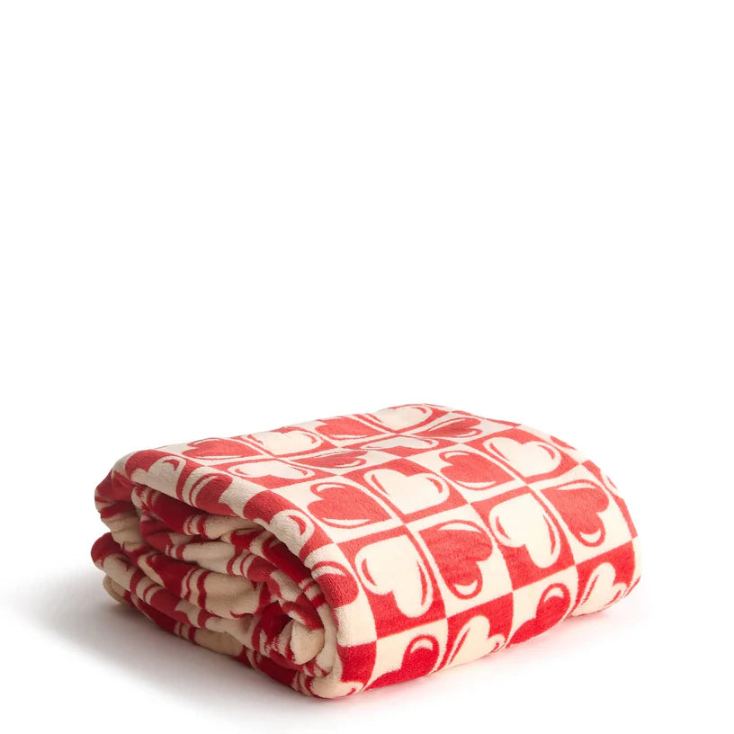 Vera Bradley Plush Throw Blanket- Graphic Heart