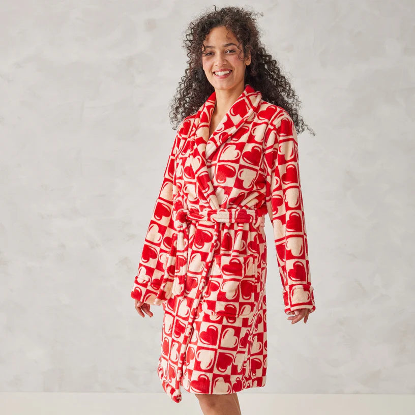 Vera Bradley Robe- Graphic heart in Fleece