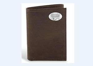 Buck Brown Leather Trifold Wallet