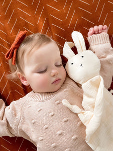 Cuddle Security Blanket Soft Muslin Cotton - Bunny (Natural)