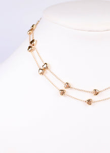 Nester Layered Heart Necklace Gold