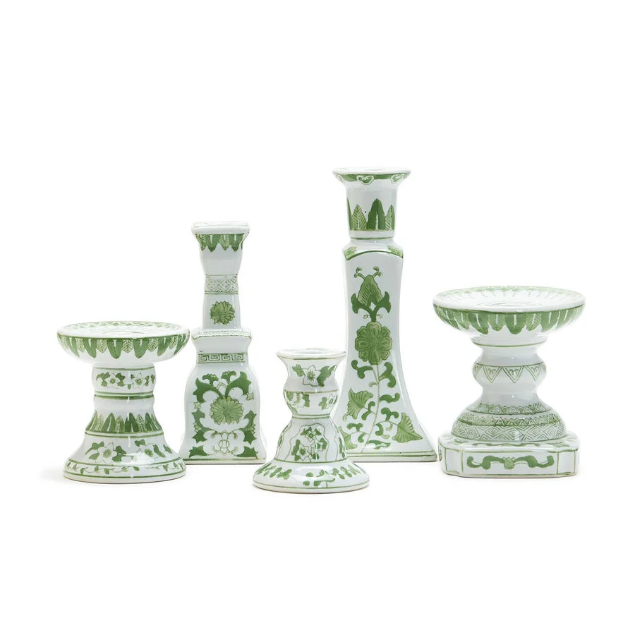 Countryside Green Candleholders Set of 5