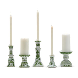 Countryside Green Candleholders Set of 5