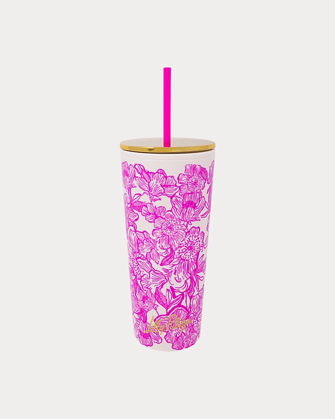 Tumbler with Straw 24 oz - Unforgettable Pink | Lilly Pulitzer