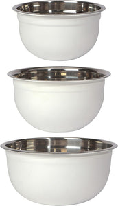 Matte Steel White Mixing Bowls (Set of 3)