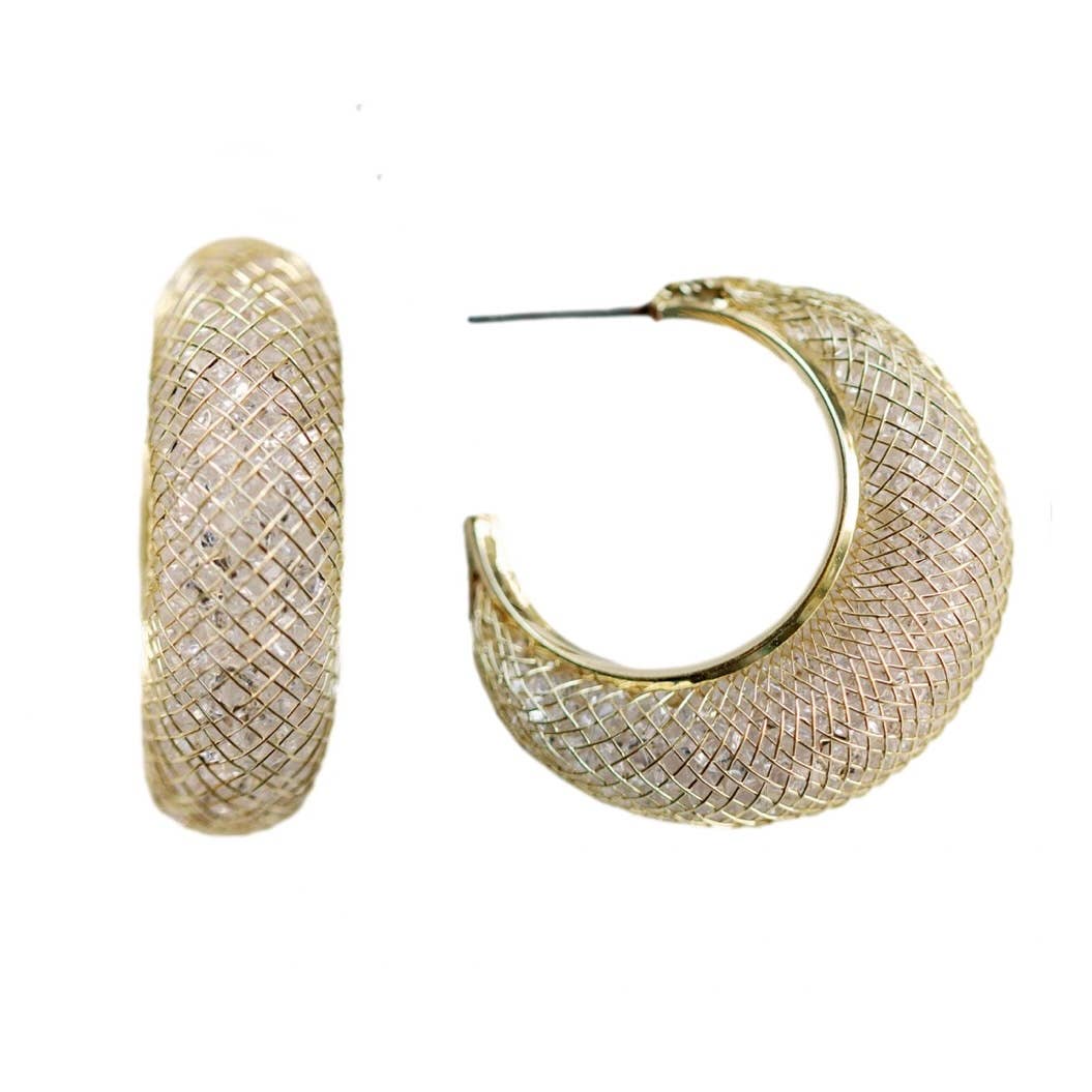 Gold Mesh Hoop Earrings