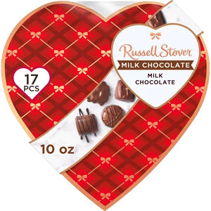 Milk Chocolate Copper Bow Plaid Heart, 10 oz.