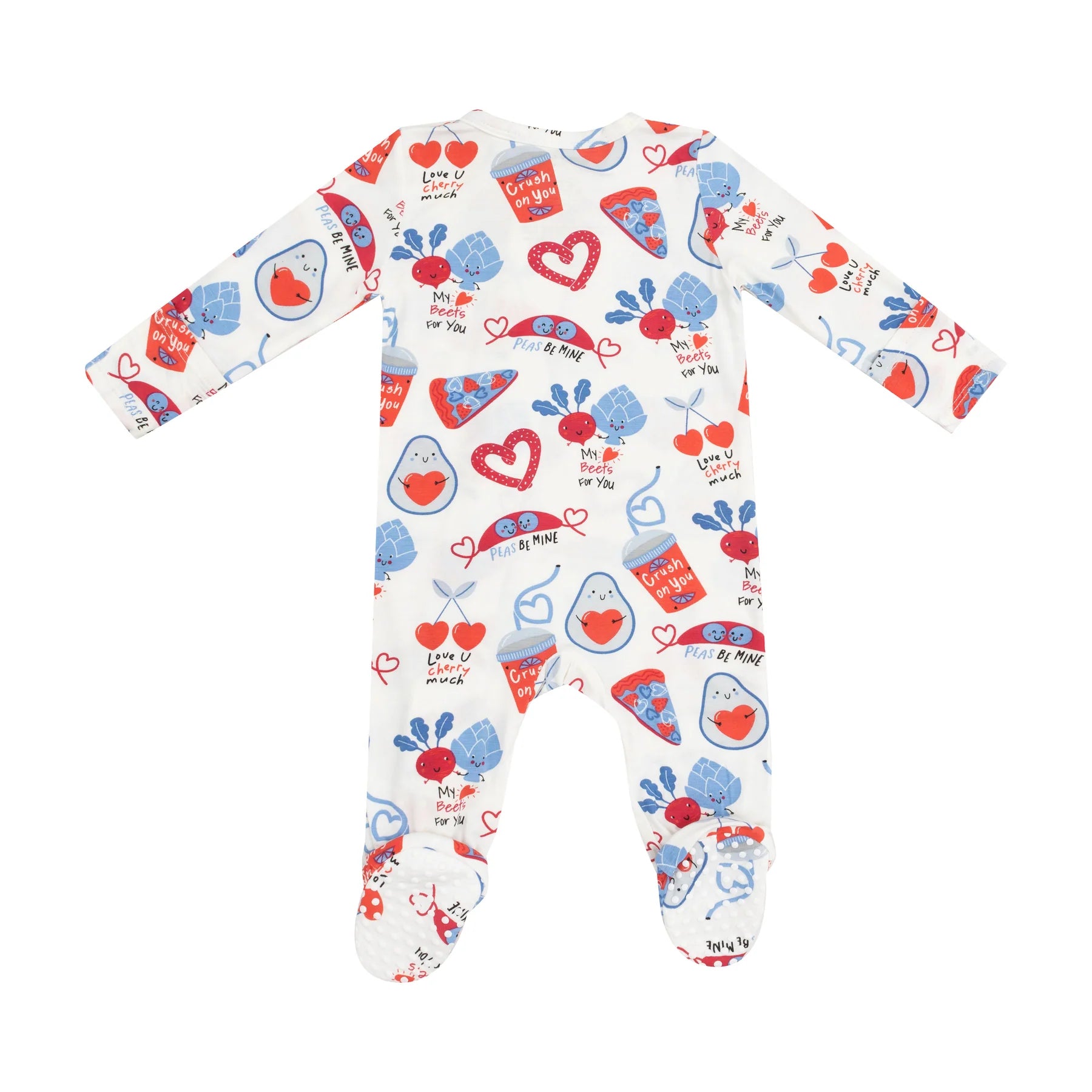 Love You Foodie Much Blue 2 Way Zipper Footie