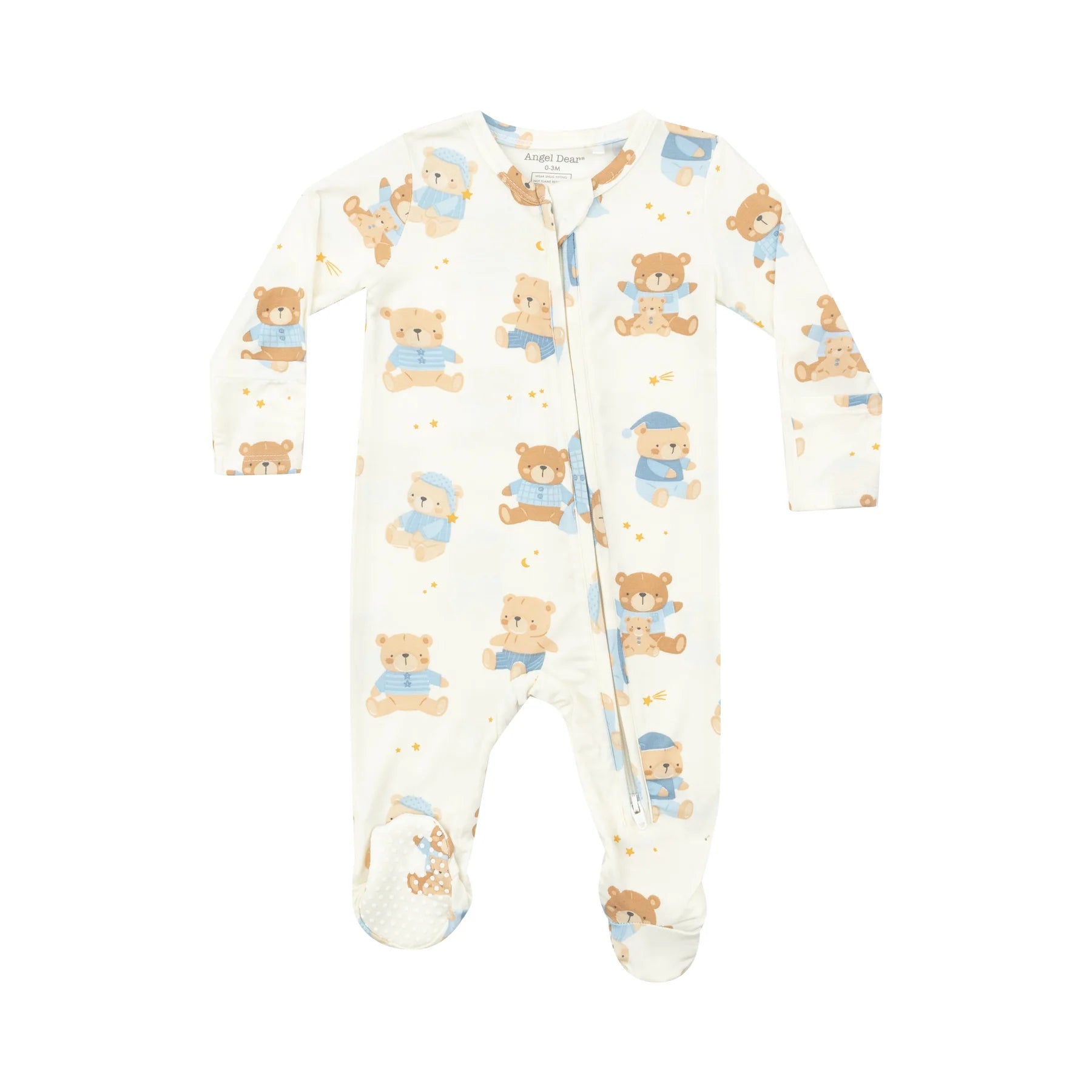 Teddy Bears Blue 2 Way Zipper Footie