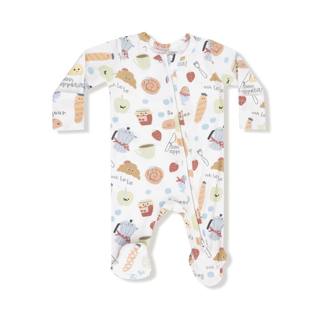 Bonjour Breakfast 2 Way Zipper Footie | Angel Dear