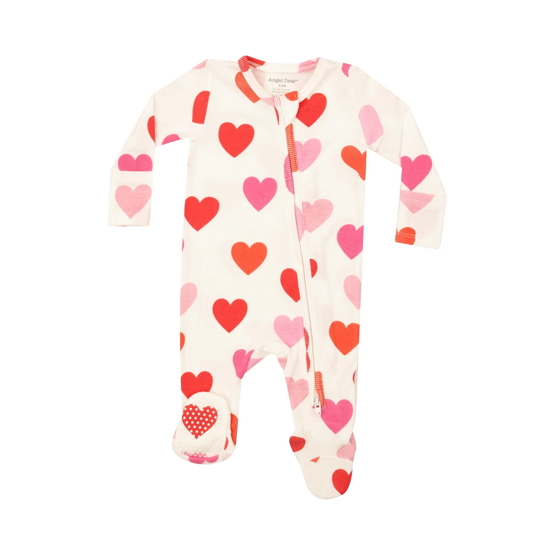 Big Hearts 2 Way  Zipper Footie