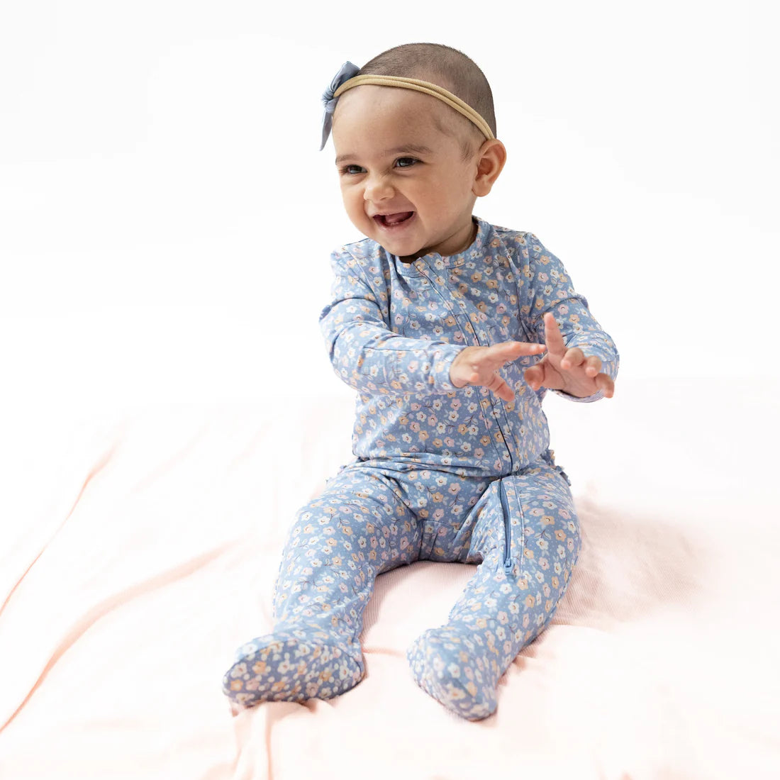 Country Calico 2 Way Zipper Ruffle Back Footie | Angel Dear