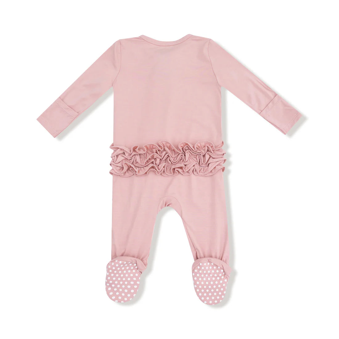 Mellow Rose 2 Way Zipper Ruffle Back Footie | Angel Dear