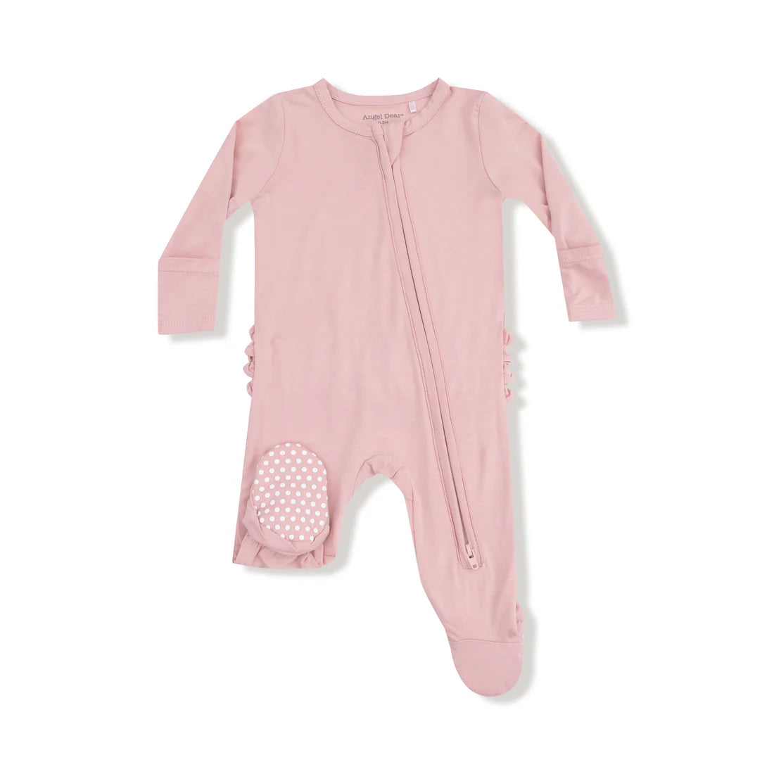 Mellow Rose 2 Way Zipper Ruffle Back Footie | Angel Dear