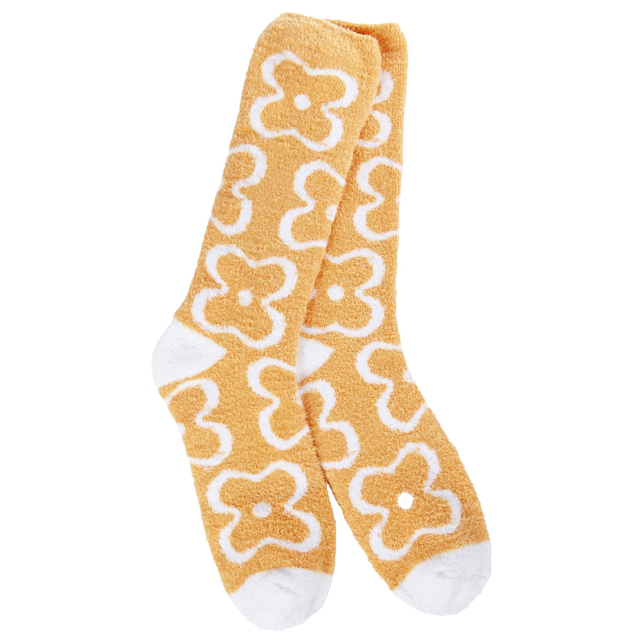 Cozy Cali Crew OS Flower Amber Socks