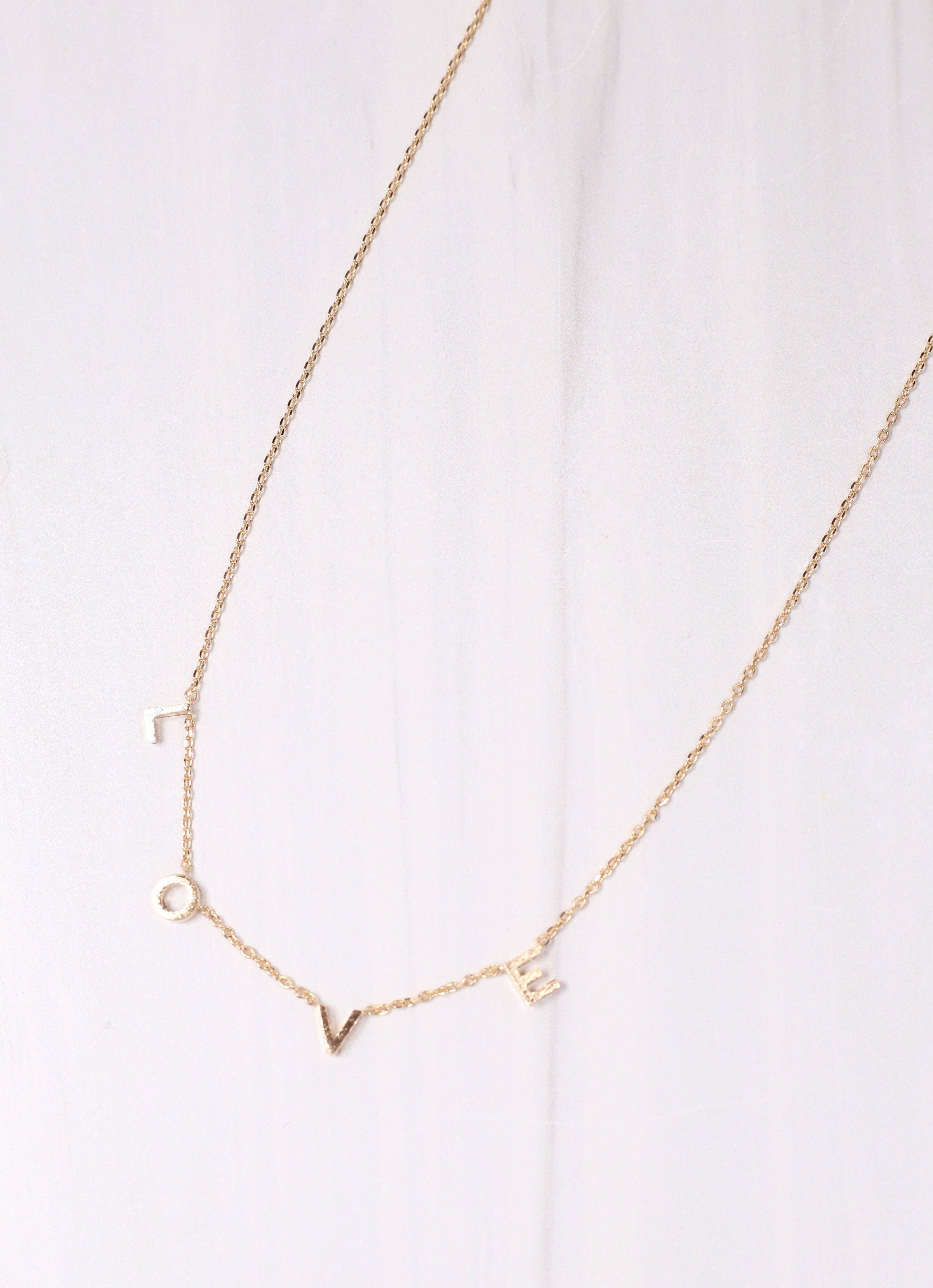 Love Station Necklace in Gold