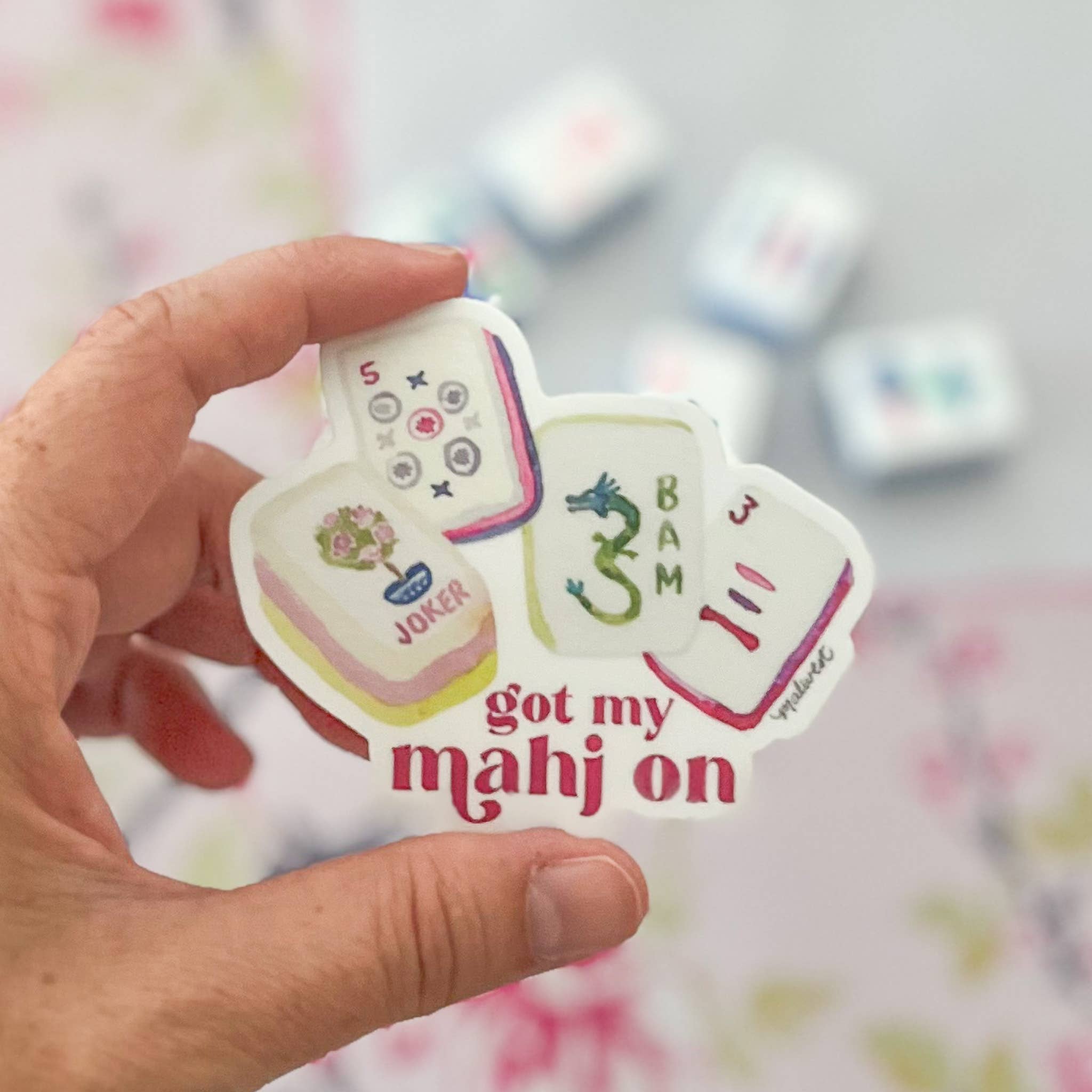 Mahjong Mahj On Vinyl Sticker