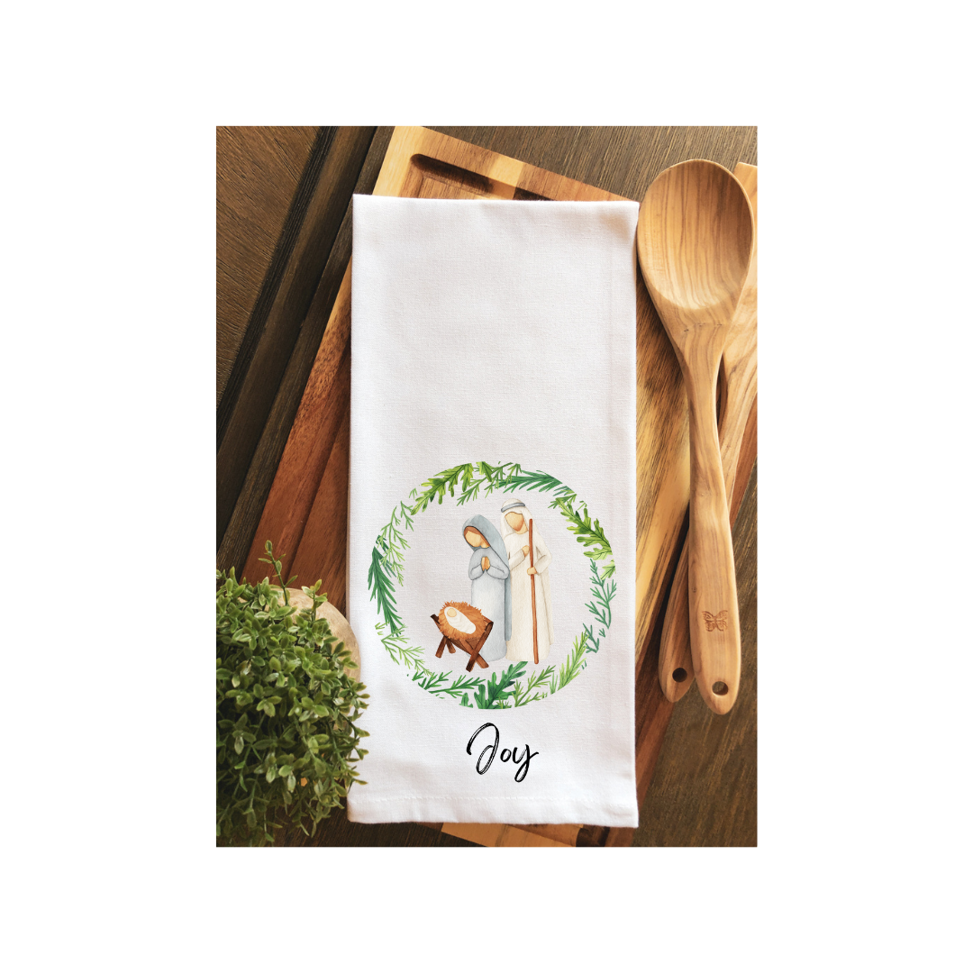 Christmas Nativity Tea Towel - Hand Towel