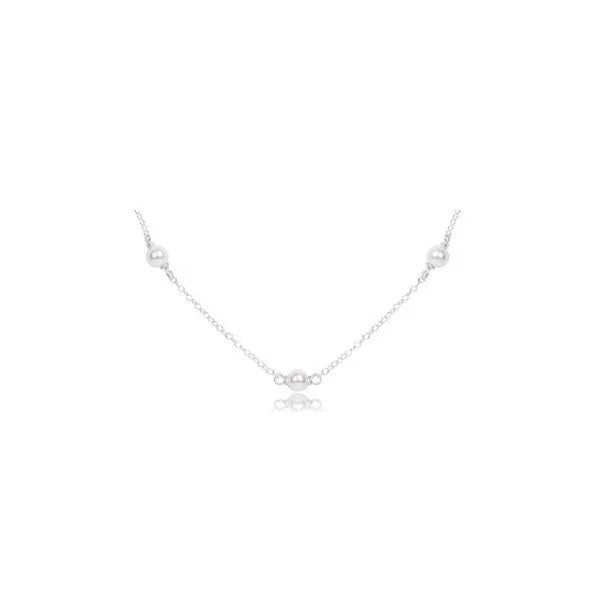 15" Choker Simplicity Chain Sterling - 4MM Pearl