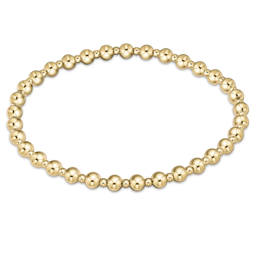 Extends - Classic Grateful Pattern 4mm Bead Bracelet - Gold