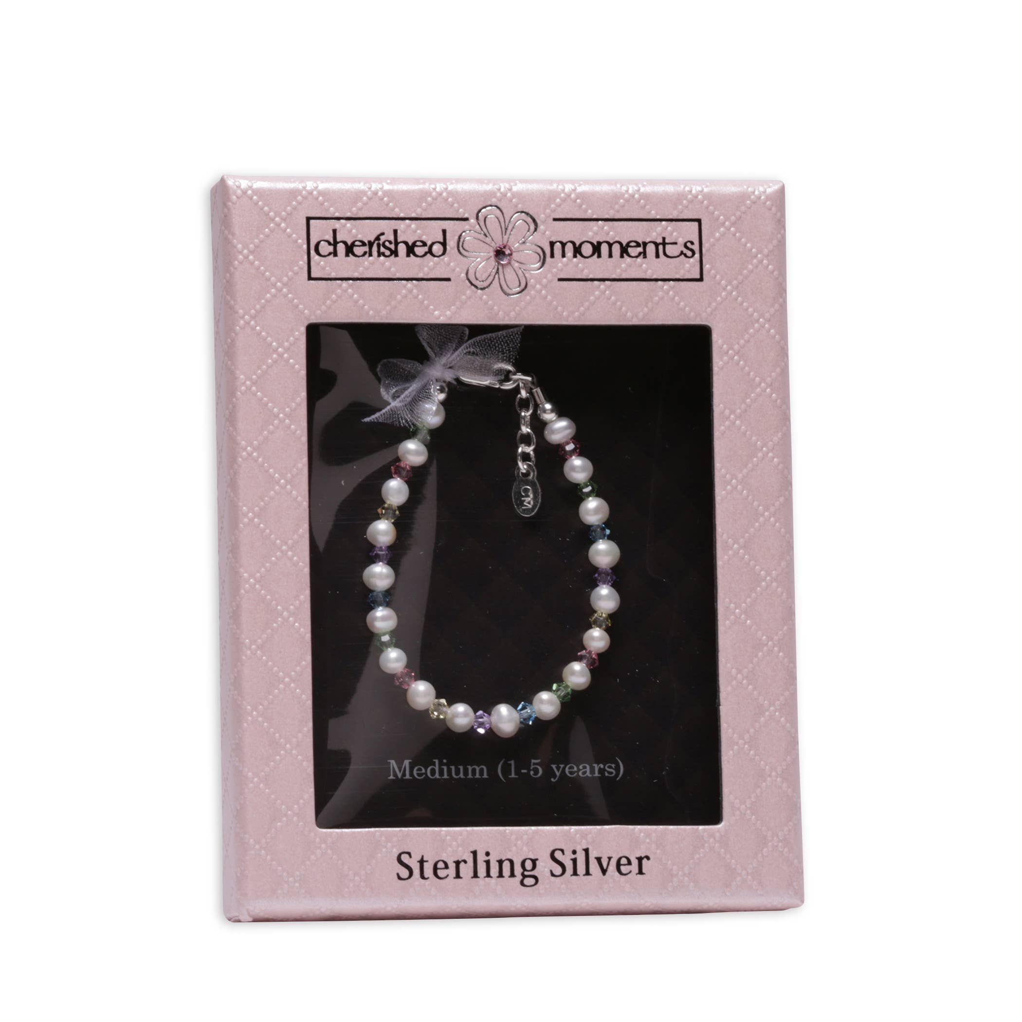 Sterling Silver Baby's 1st Pearls Bracelet Keepsake Gift