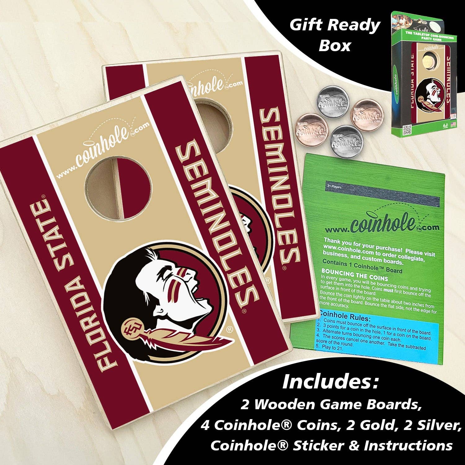 Florida State University Coinhole® Tabletop Game Set