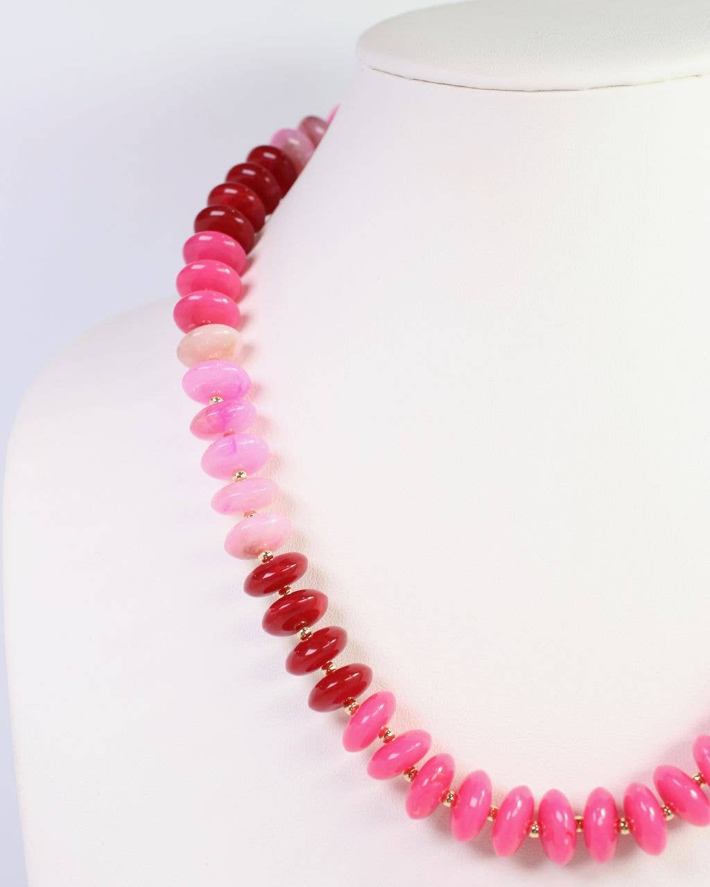 Belfast Stone Beaded Necklace Pink Multi