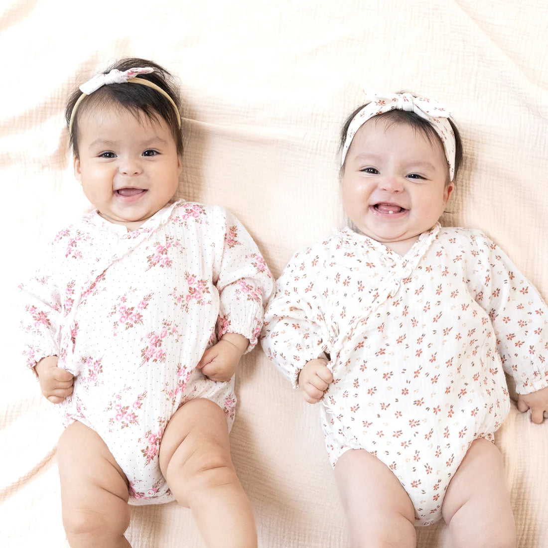 Belle Rosette Dot Kimono Bodysuit with Ruffle | Angel Dear