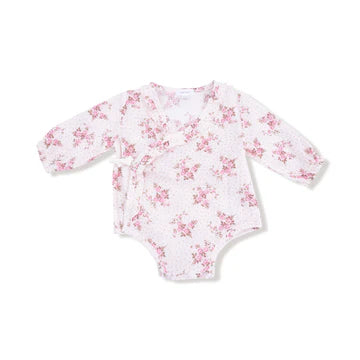 Belle Rosette Dot Kimono Bodysuit with Ruffle | Angel Dear