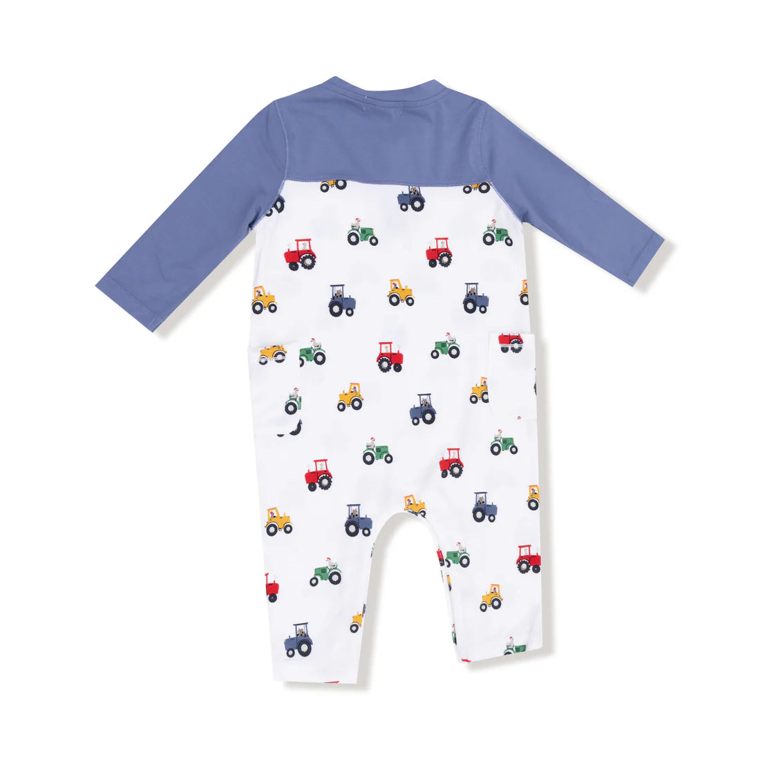 Mini Tractors Romper with Contrast Sleeves | Angel Dear