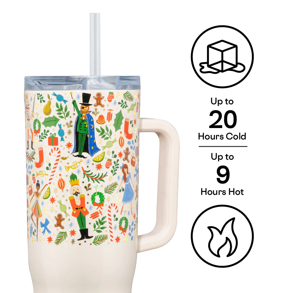 Holiday Cruiser Tumbler with Straw | Corkcicle + Rifle Paper