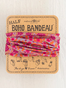 Half Boho Bandeau® Headband - Mustard Floral Medallion