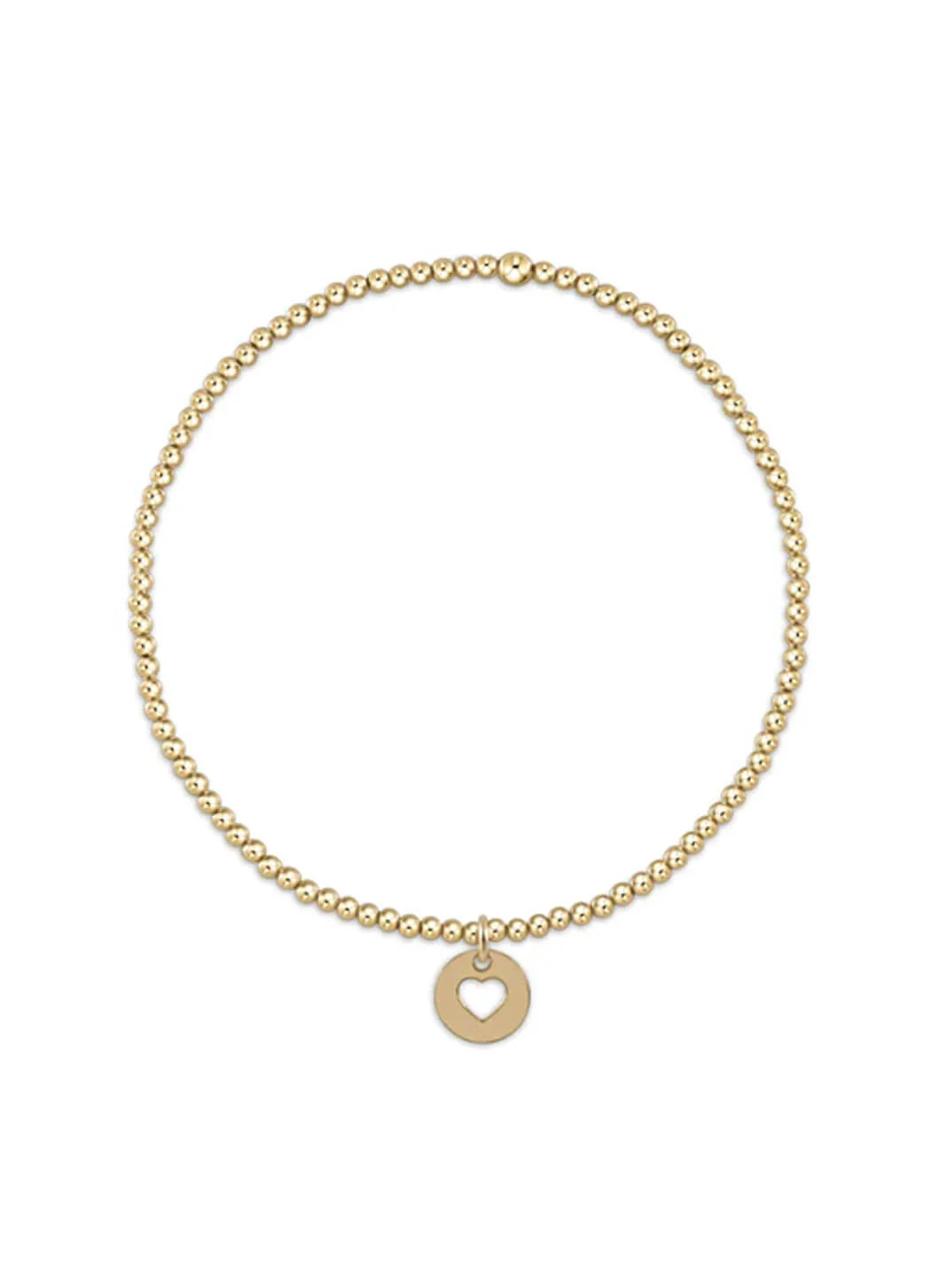 Classic Gold 2mm Bead Bracelet - Love Small Gold Disc
