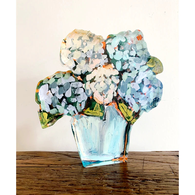Blue Hydrangea Acrylic Bloom Block |Lauren Dunn