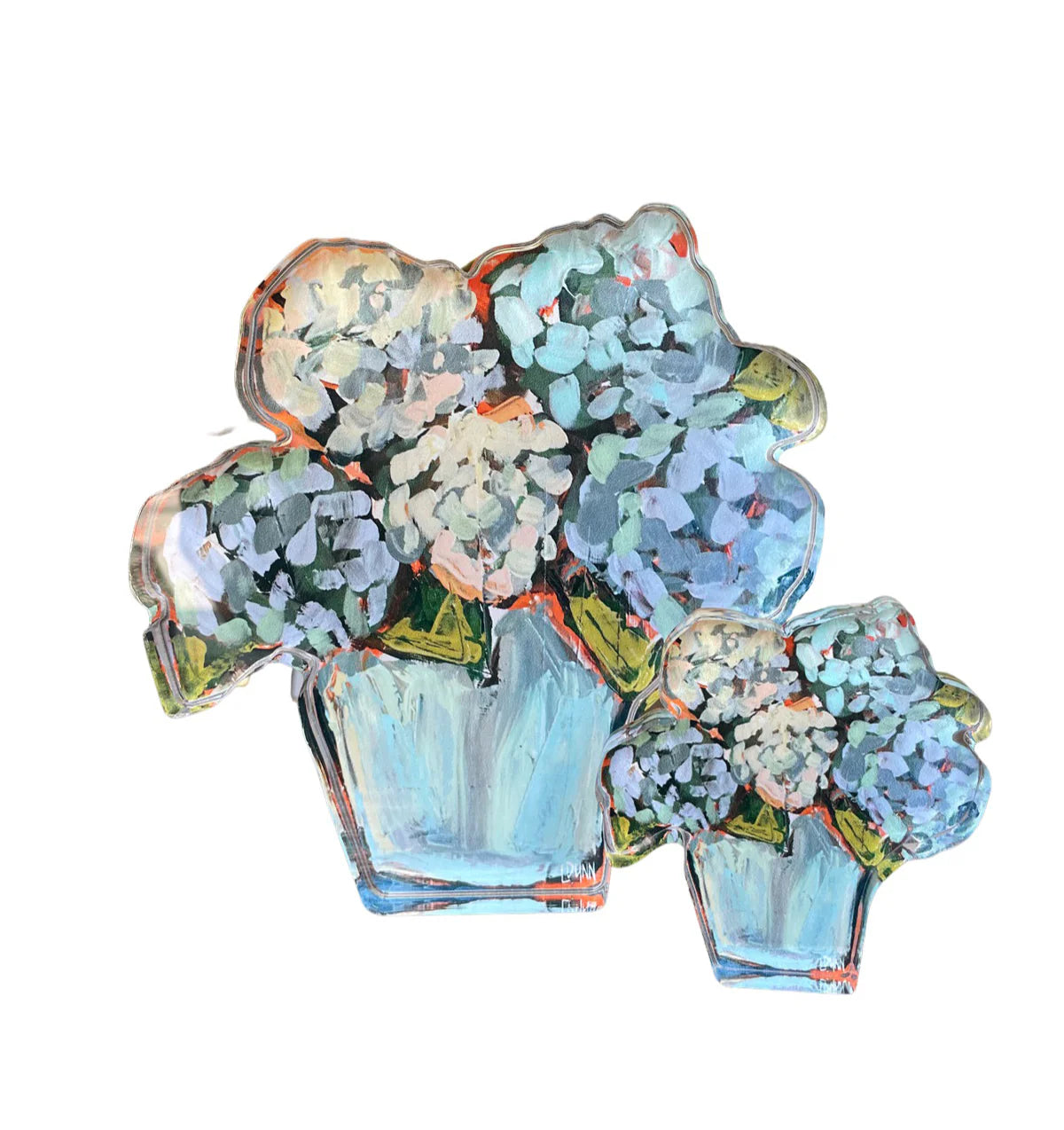 Blue Hydrangea Acrylic Bloom Block |Lauren Dunn