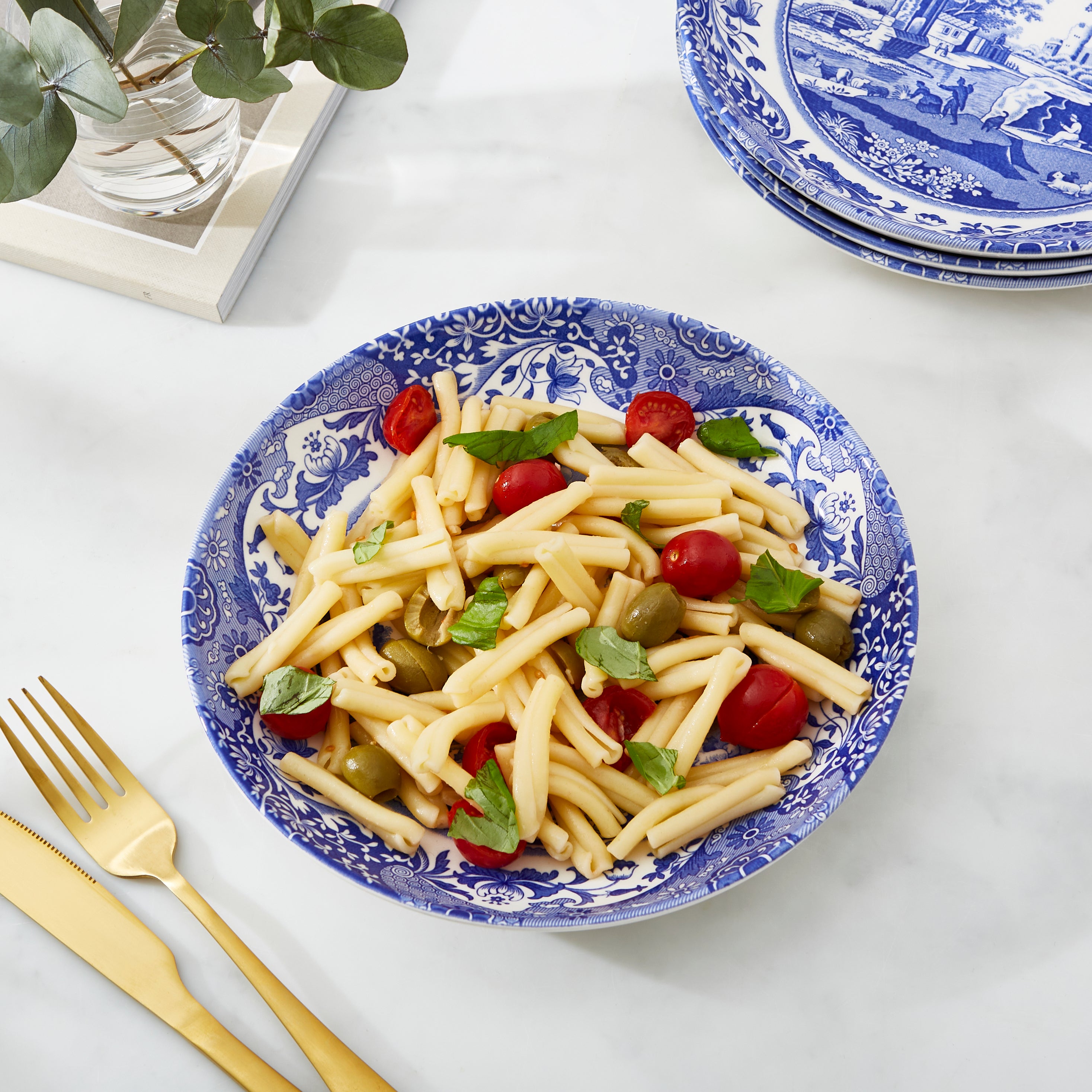 Blue Italian Pasta Bowl