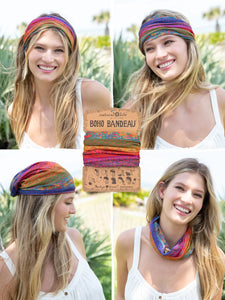 Full Boho Bandeau® Headband - Rainbow Borders