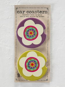 Car Coasters, Set of 2 - Flower