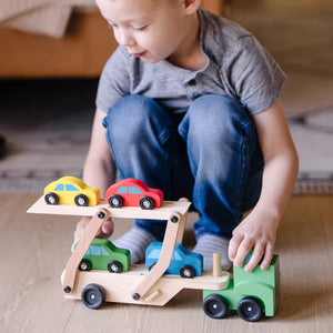 Car Carrier Truck & Cars Wooden Toy Set