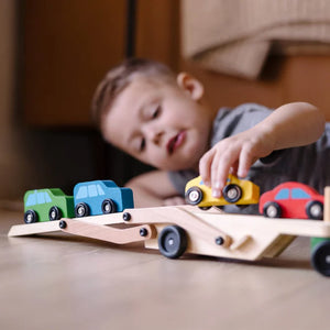 Car Carrier Truck & Cars Wooden Toy Set