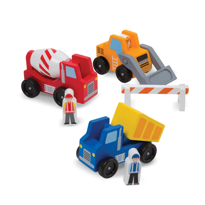 Classic Wooden Toy Construction Vehicle Set